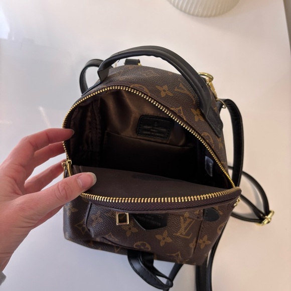 Faux LV Brown & Black Monogram Mini Backpack - Picture 6 of 9